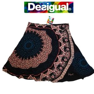 DESIGUAL Flared Mandala Print Skirt